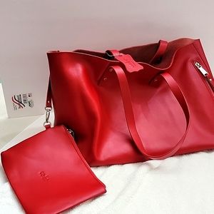 CoLab genuine leather Red Boho Bag